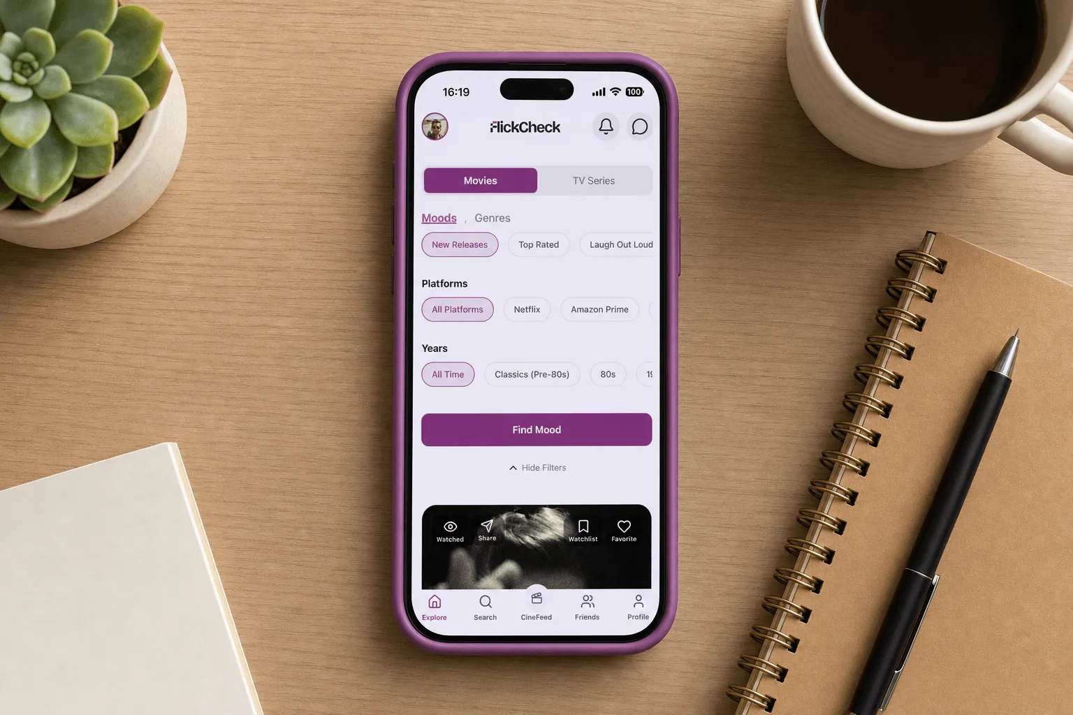 FlickCheck — Tipografi ve ikon seti